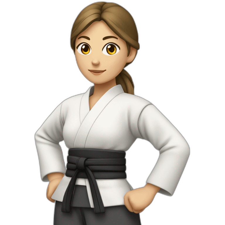 jeune femme metis en tenue d'aikido emoji