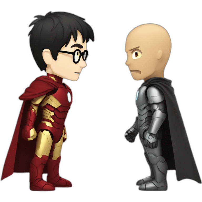 Harry Potter fight with ironman face to face emoji