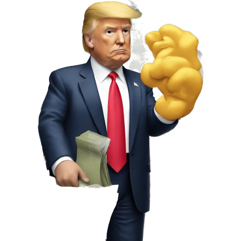 trump giving away money that he have in hand emoji