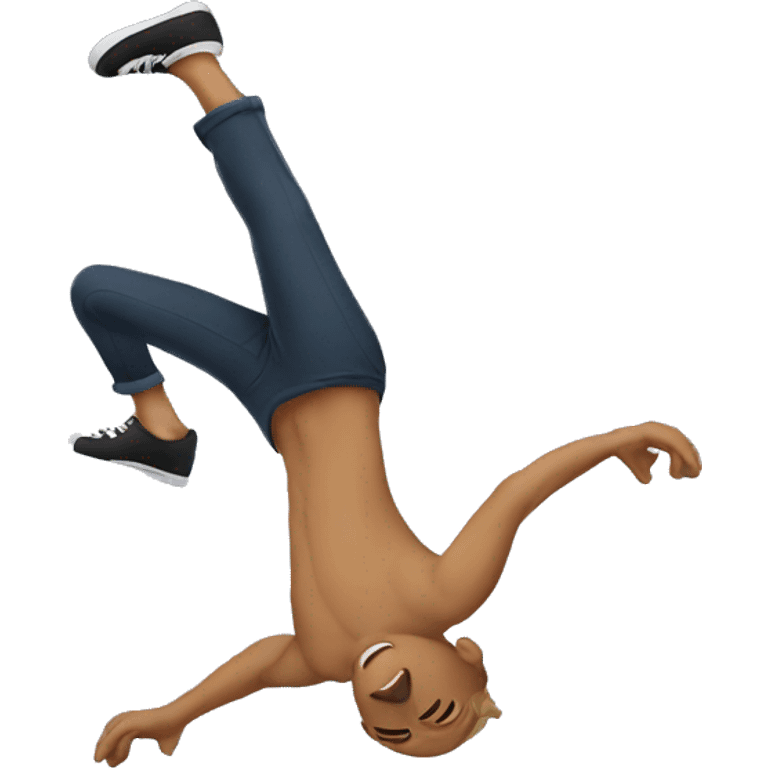 A guy doing a backflip emoji