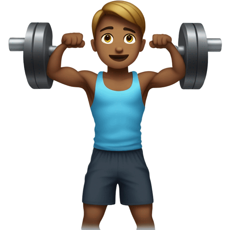 Boy lifting weights  emoji