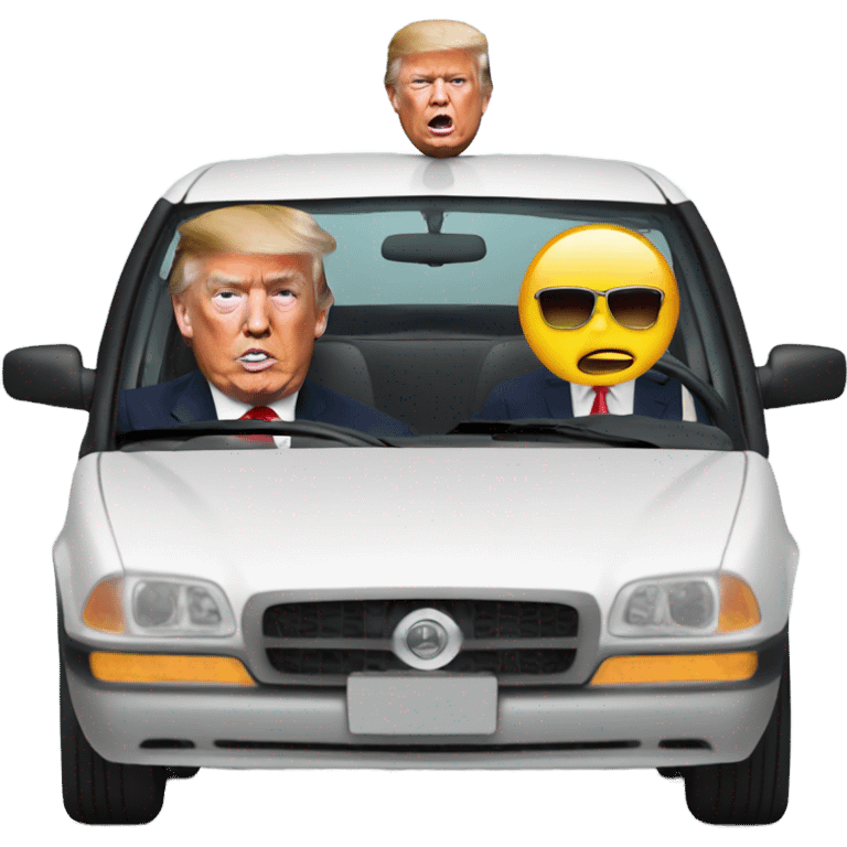 Trump driving car emoji