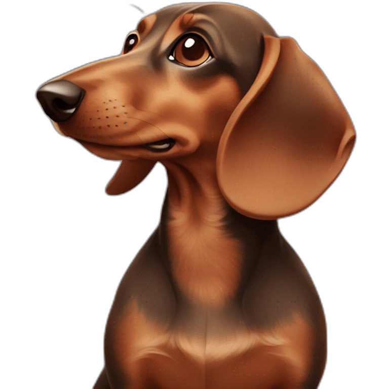 Brown wired-haired dachshund emoji