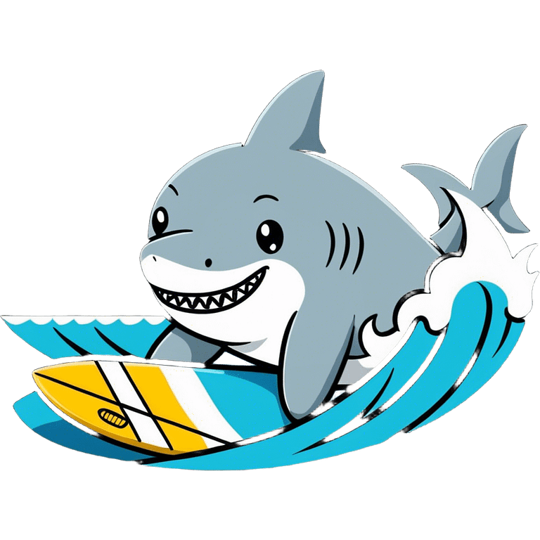 Shark surfing emoji