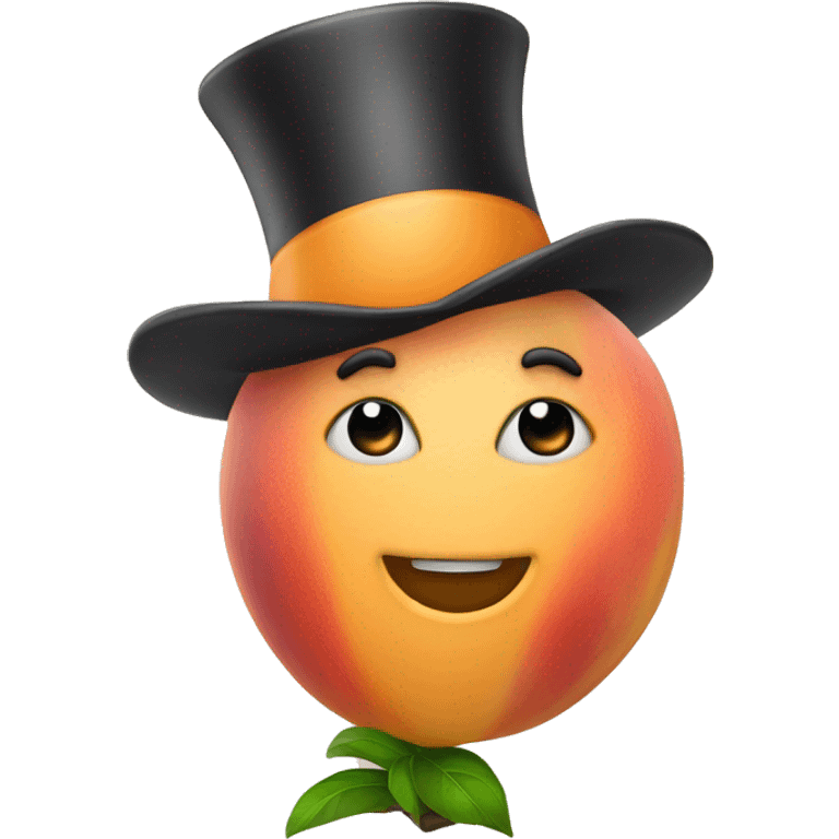 Peach with face and tophat emoji