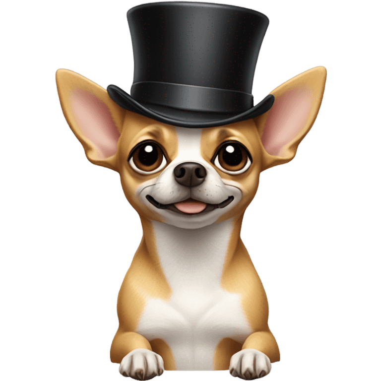 Chihuahua with a top hat emoji