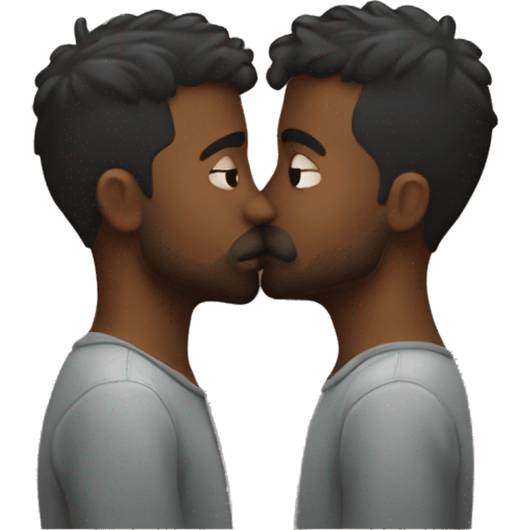 Two dudes kissing  emoji