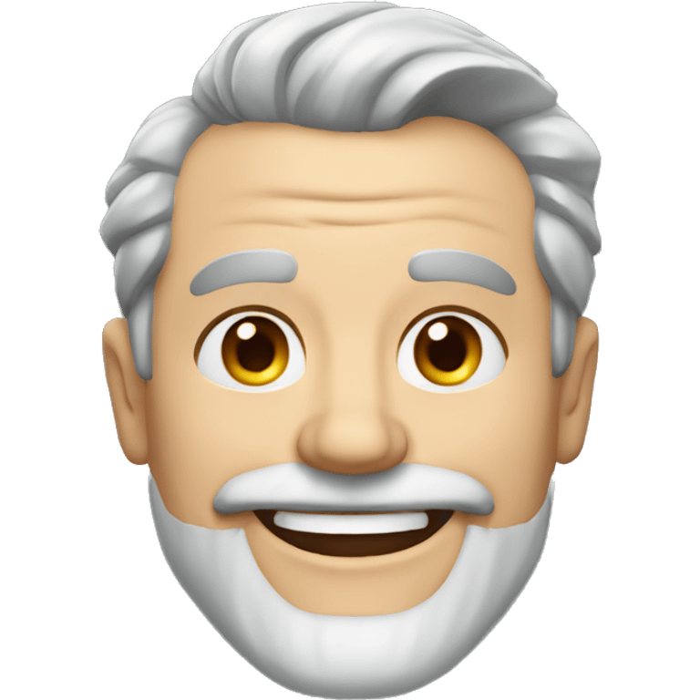 mid 50s dad, grinning, muscular, with beard, grey hair, portrait emoji