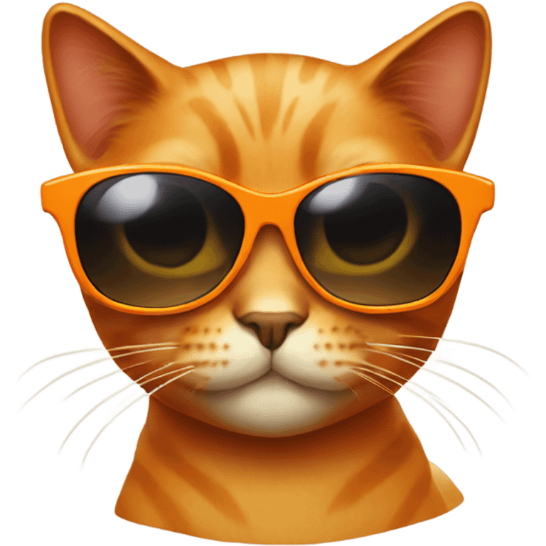 Cat orange with sunglasses emoji