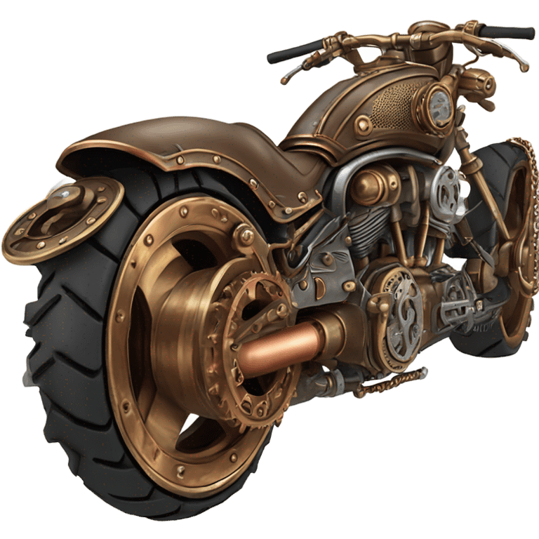 steampunk motorbike rear emoji