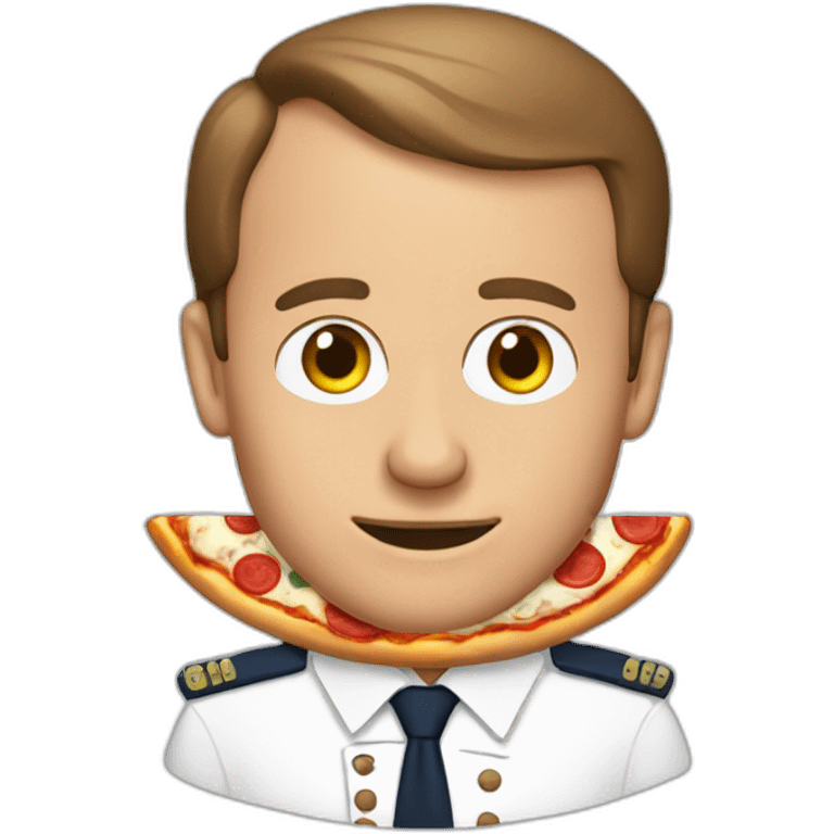 Macron with pizza emoji