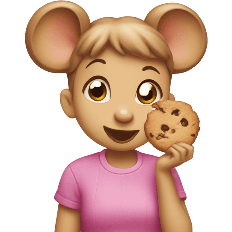 girl mouse eating cookie emoji