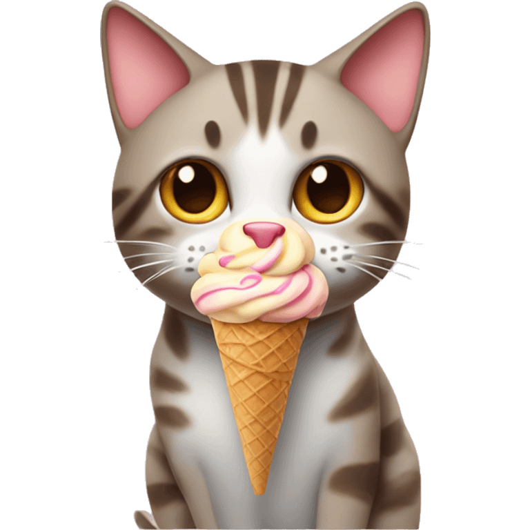 cat with ice cream emoji