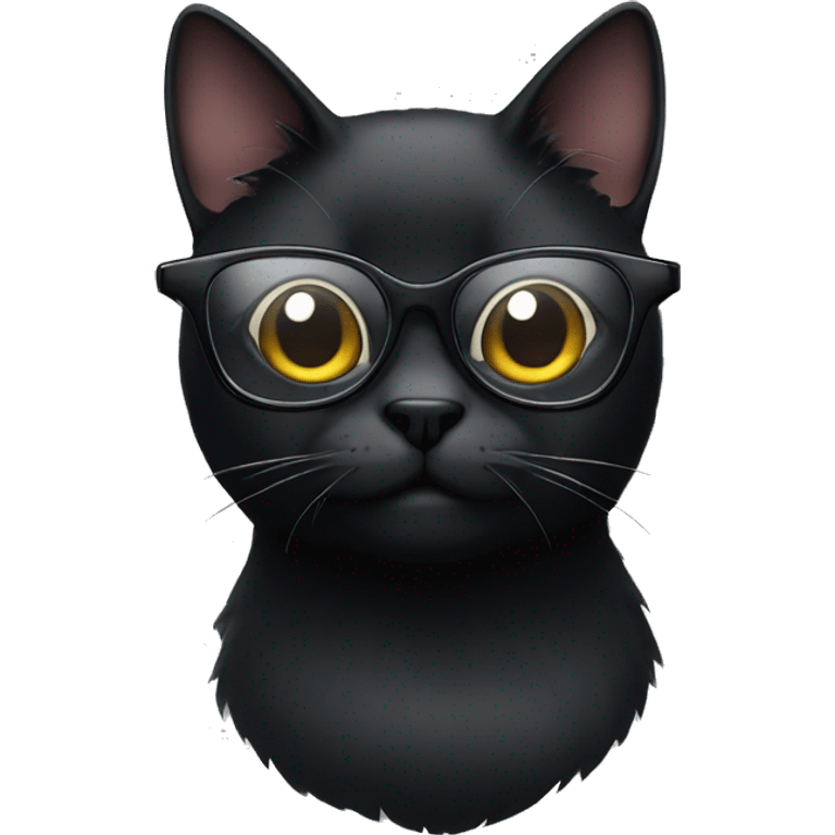 A black cat with glasses emoji