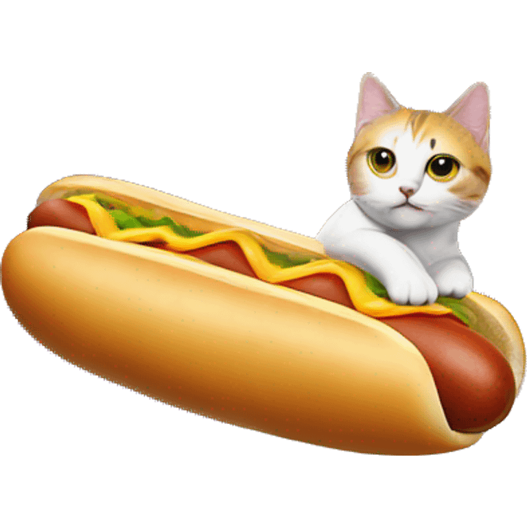 Astronaut cat on a hot dog emoji