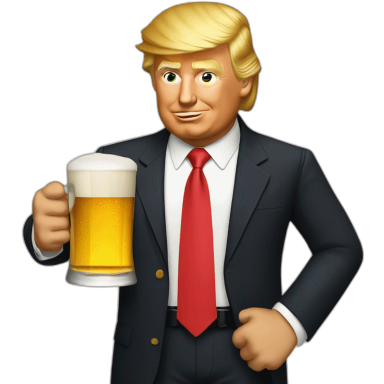 Donald trump drinking a beer emoji