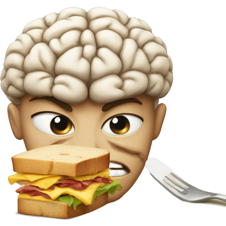 brain eating lunch  emoji