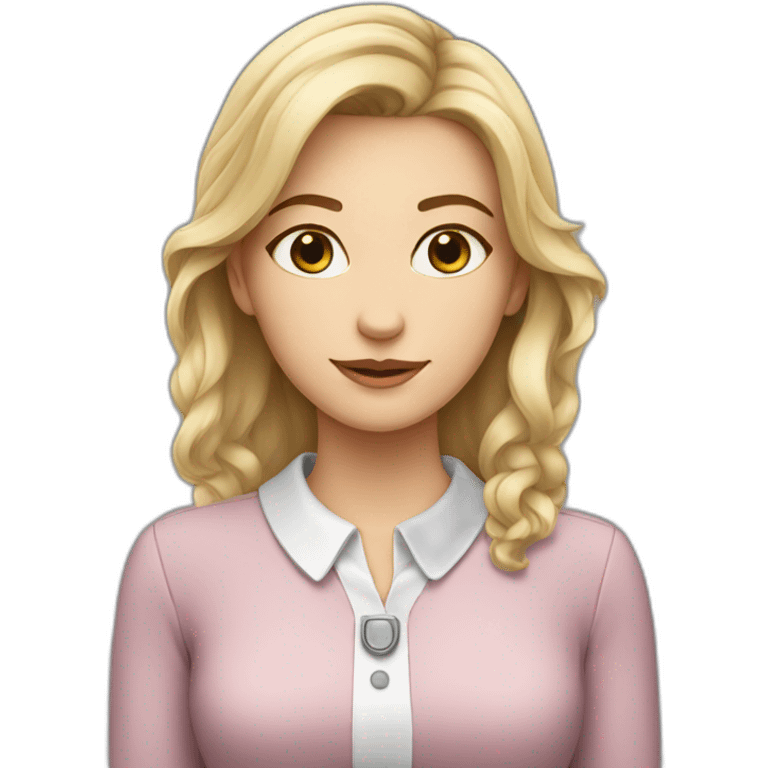 White girl in collar emoji