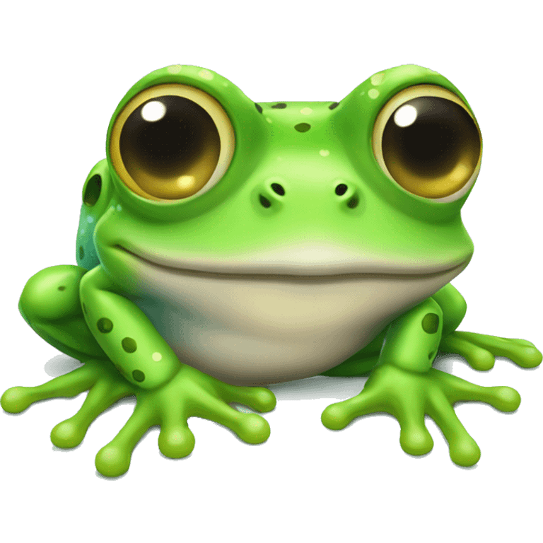 Trippy frog in love emoji