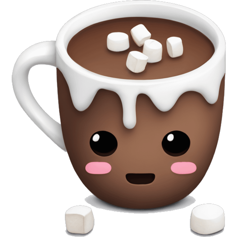 Hot chocolate in mug with marshmallows emoji