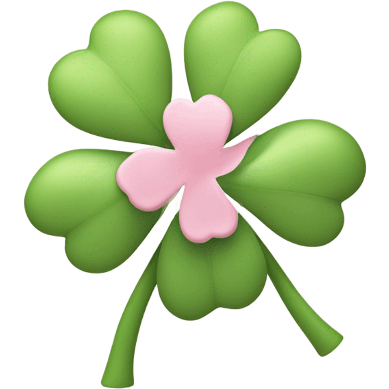 3D Four Leaf Pink Clover emoji