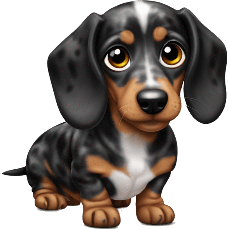 Black merle mini dachshund  emoji