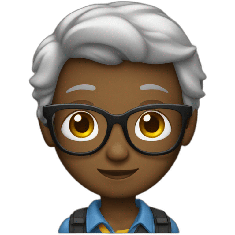 Young brunie geek emoji