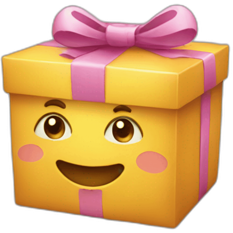 Chat avec un cadeau emoji