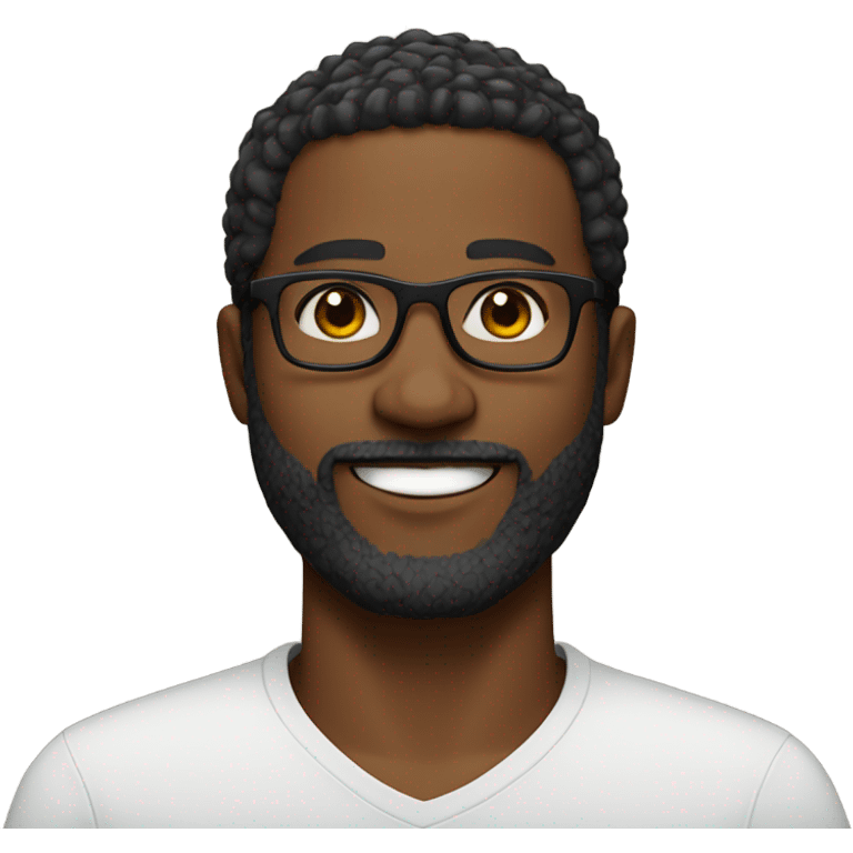 38 year old black man with glasses and beard emoji