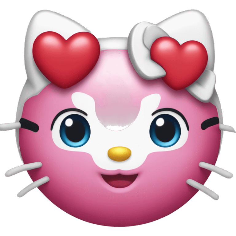 hello kitty with heart emoji