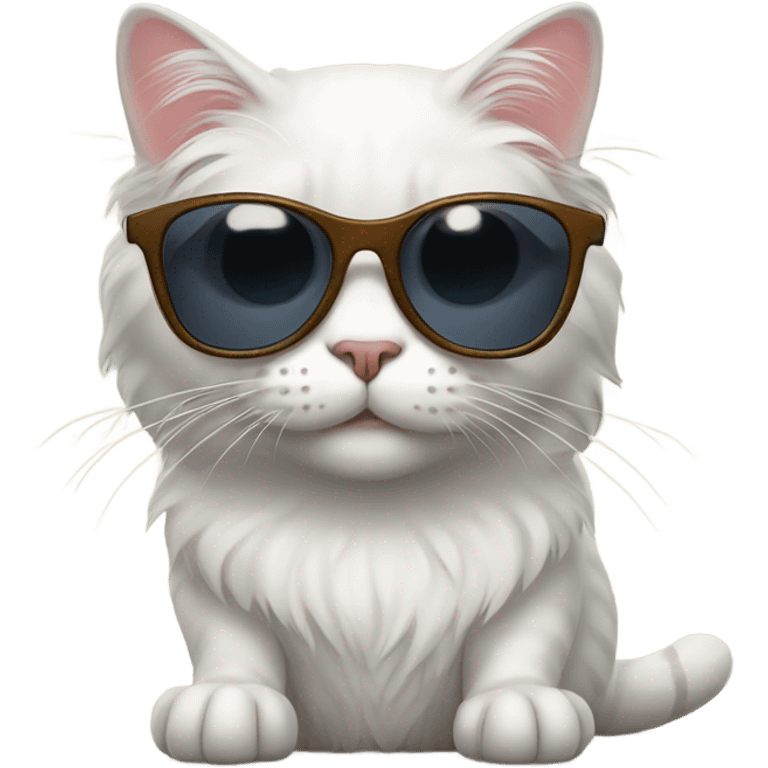 American curl cat wearing sunglasses  emoji