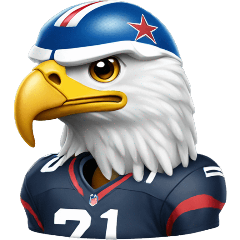 Bald eagle wearing a football helmet emoji