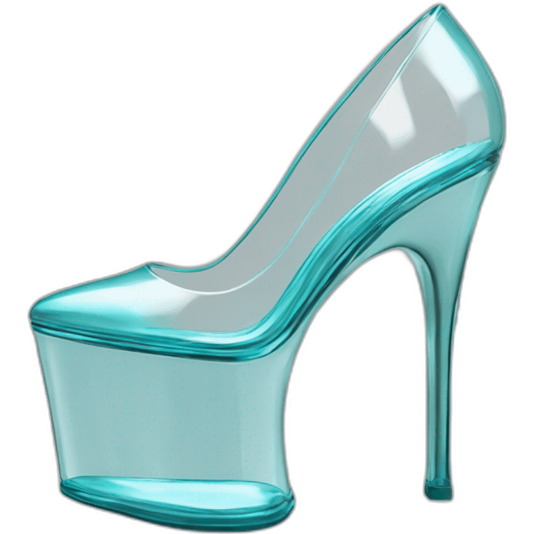 Ripple-XRP clear-vinyl heels-pumps crypto emoji