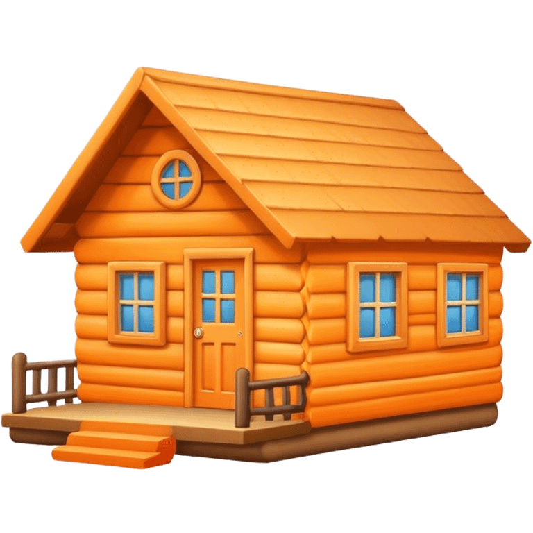 Cute orange cabin emoji