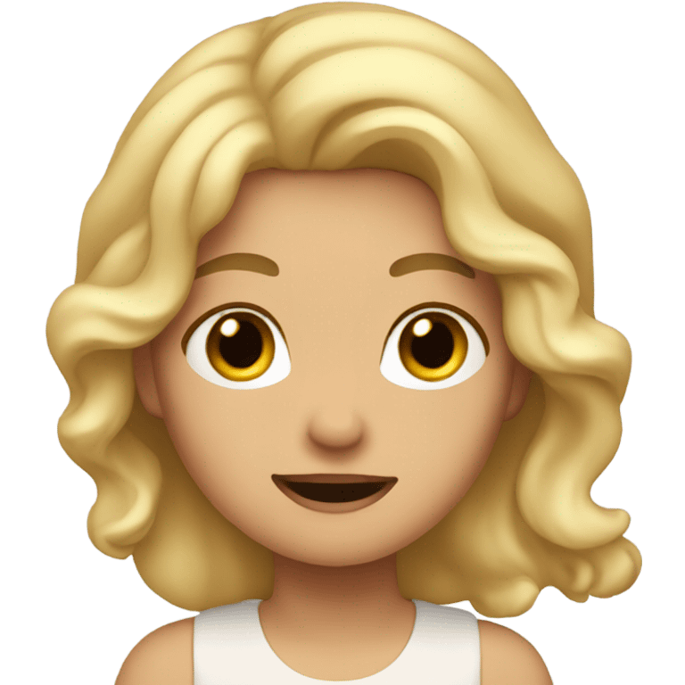 Girl with wavy blonde hair, slapping her face emoji