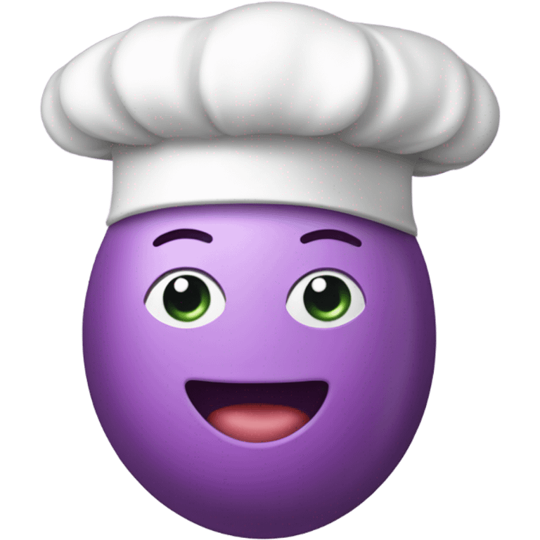 Light pink eggplant wearing chef’s hat emoji