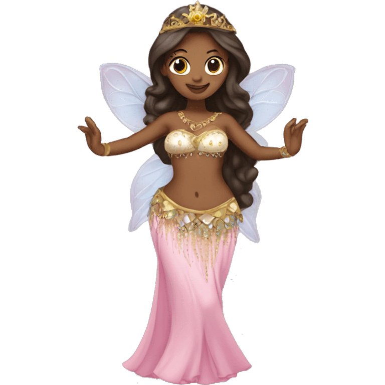 Brunette fairy princess belly dancing emoji