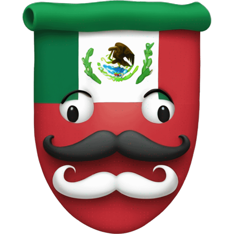 Mexican flag with a mustache  emoji