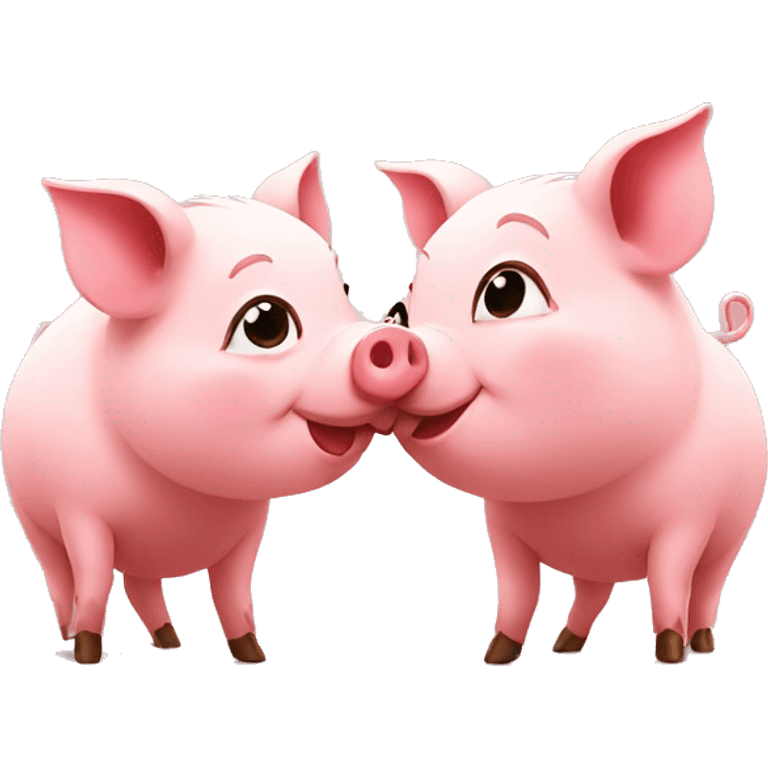 Pigs in love emoji