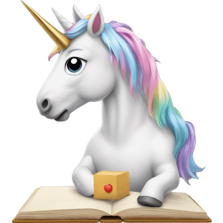 unicorn eating my homework emoji