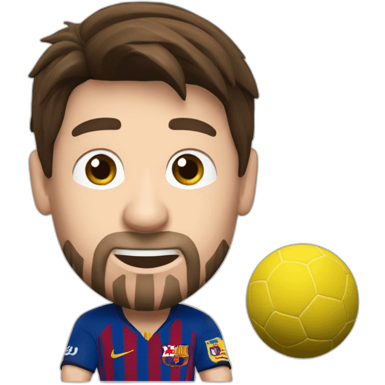 Lionel Messi scoring a goal emoji