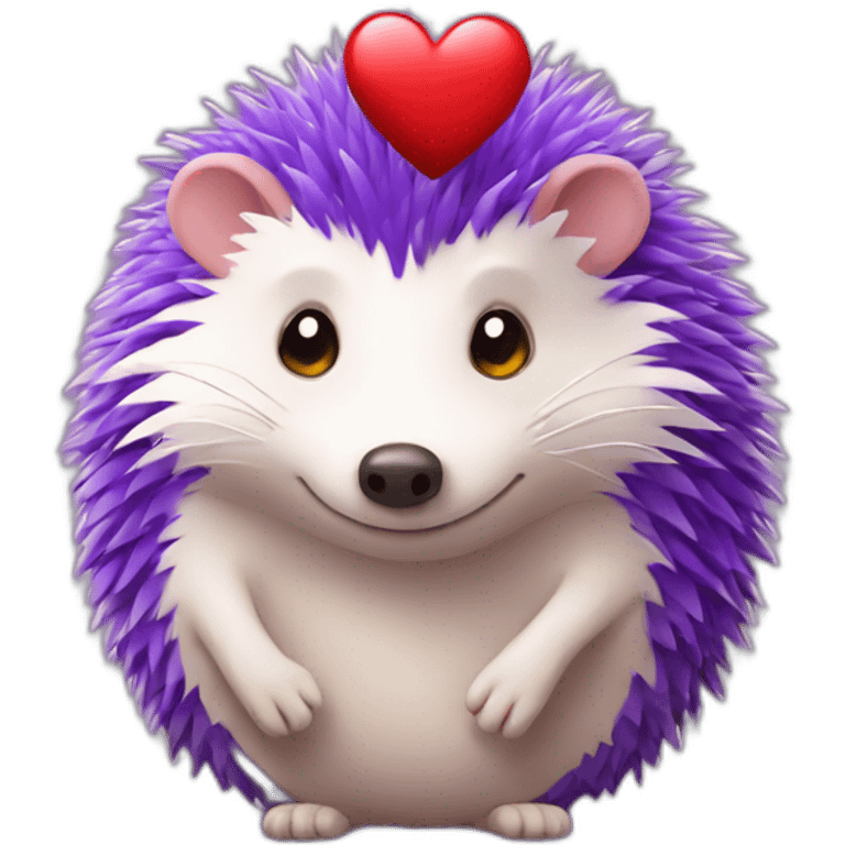 purple hedgehog with heart  emoji