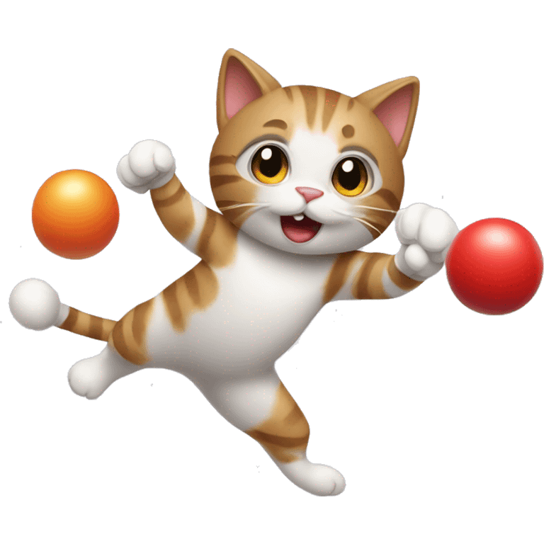 Cat juggling bowling balls  emoji