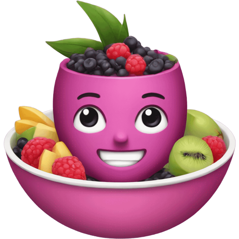 Pink Acai in a bowl with fruit  emoji