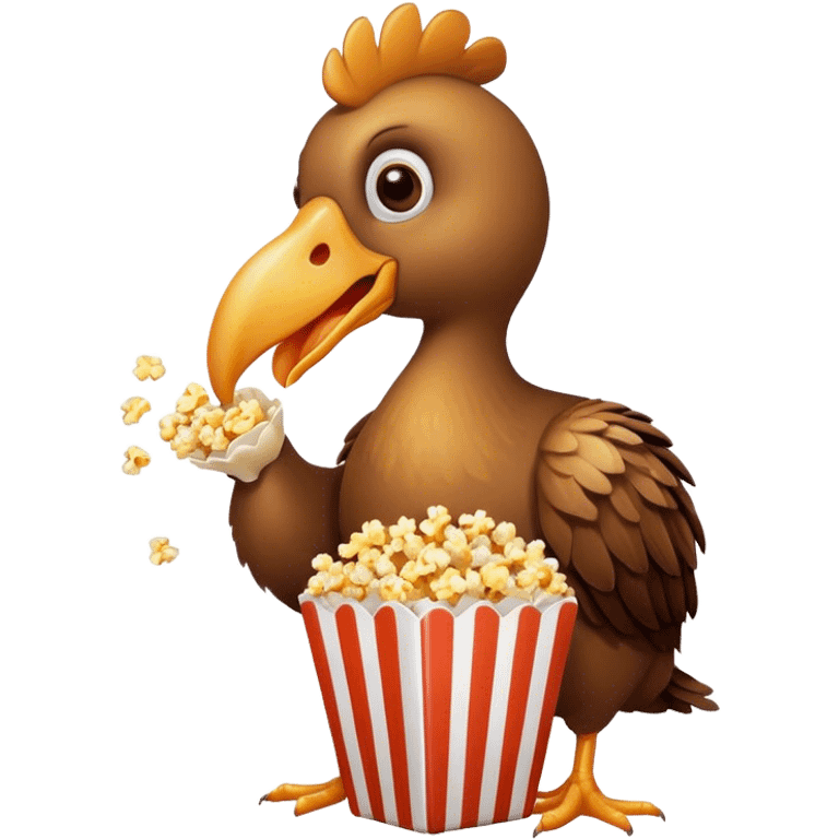 Dodo bird eating popcorn emoji