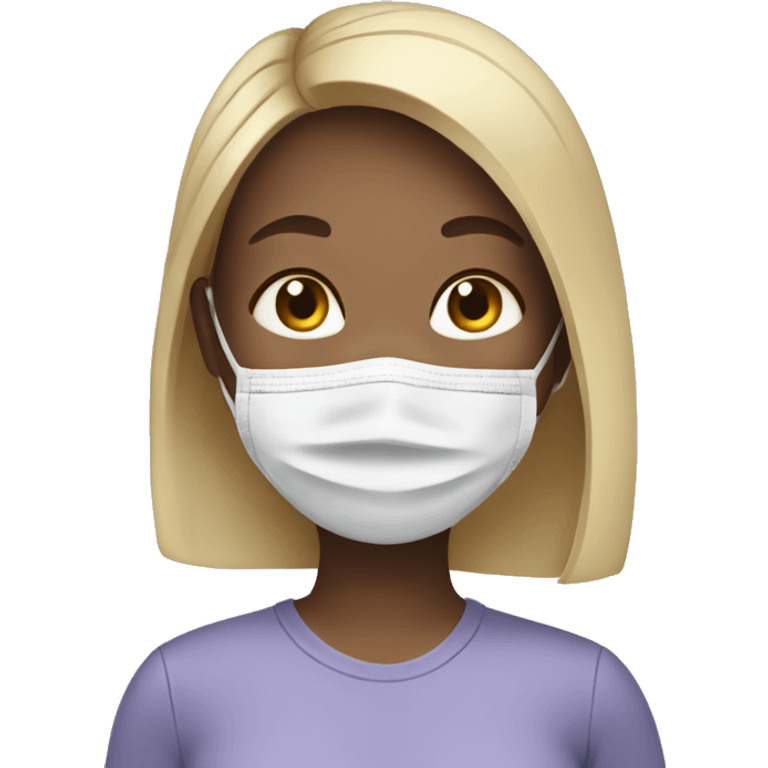 Girl wearing face mask emoji