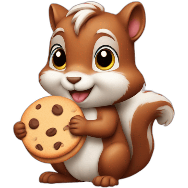 a cute squirrel eating cookies emoji