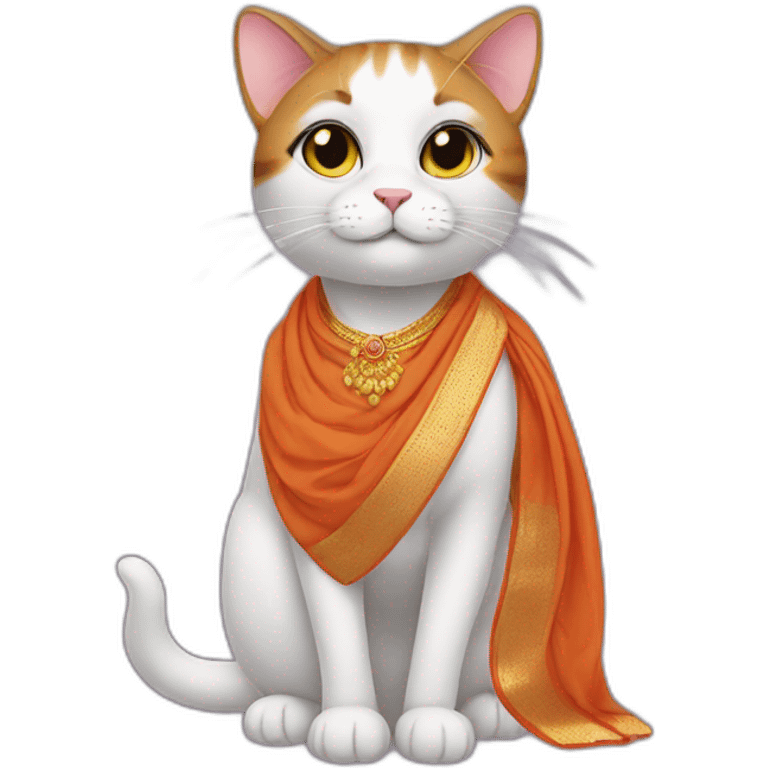 Cat with a saree emoji