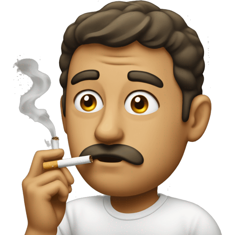 raised eyebrow emoji smoking a fat cigarette emoji