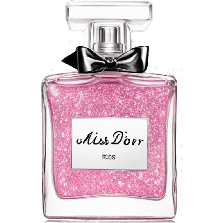 Miss Dior perfume with Victoria secret logo in a white bottle but pink glitter  emoji